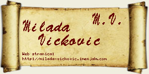 Milada Vicković vizit kartica